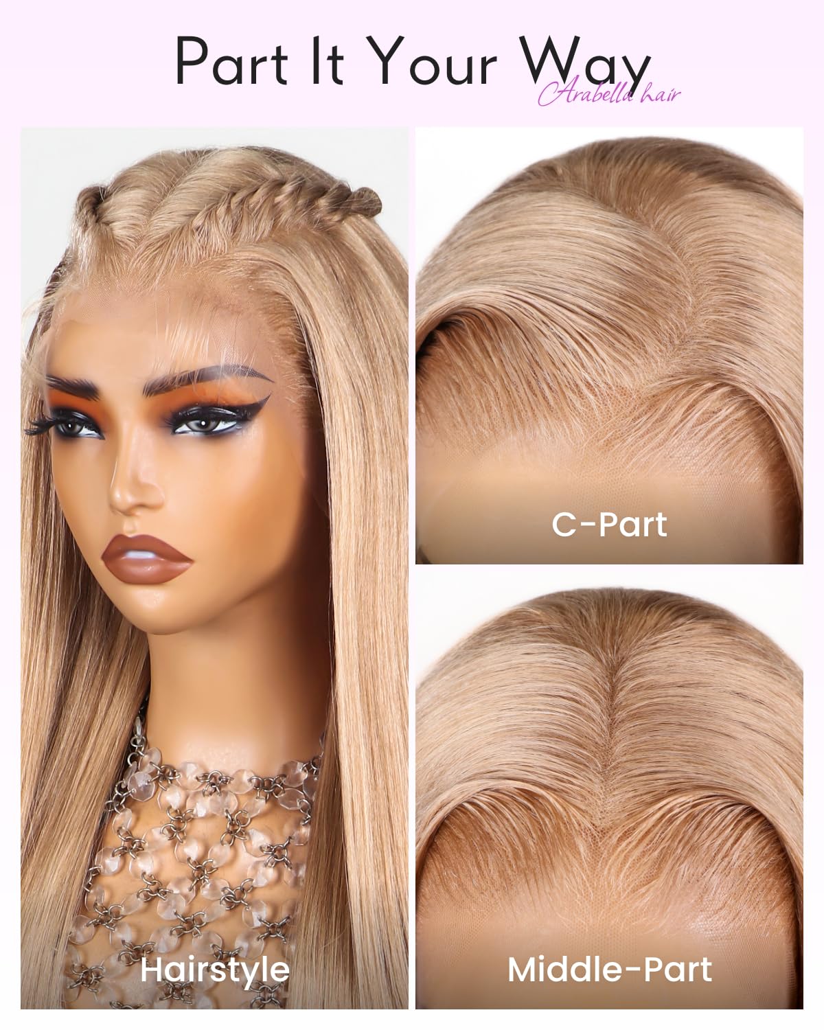 Arabella 613 Lace Front Wig Human Hair 300g-315g 13x4 Blonde Lace Front Wigs Human Hair 210% Density Body Wave 613 Frontal Wig Pre Plucked With Baby Hair (30inch, 613 13X4 body wave wig)