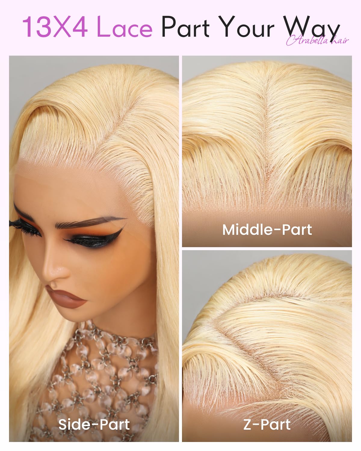 Arabella 613 Lace Front Wig Human Hair 300g-315g 13x4 Blonde Lace Front Wigs Human Hair 210% Density Body Wave 613 Frontal Wig Pre Plucked With Baby Hair (30inch, 613 13X4 body wave wig)