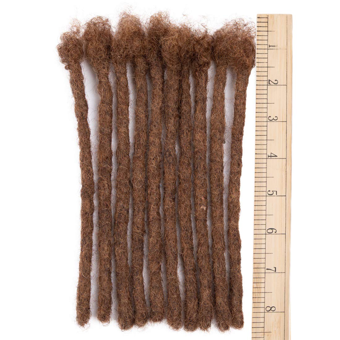 Teresa 0.8cm & 0.6cm & 0.4cm & 0.2cm Width 6-18 Inch 10, 20, 40, 70, 100 strands 100% Human Hair Dreadlock Extensions Men/Women,Full Handmade Permanent Human Loc Extensions Bundles(0.8cm,6 Inch)