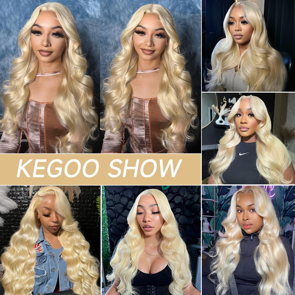 613 13x6 Lace Front Wig Human Hair 28 Inch Blonde Wig Human Hair 200% Density Body Wave HD Blonde Lace Front Wigs Human Hair Pre Plucked 613 Lace Front Wig Human Hair