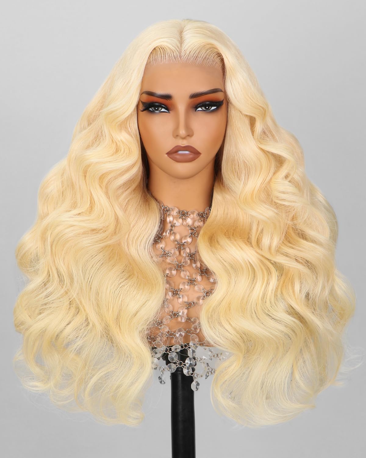 Arabella 613 Lace Front Wig Human Hair 300g-315g 13x4 Blonde Lace Front Wigs Human Hair 210% Density Body Wave 613 Frontal Wig Pre Plucked With Baby Hair (30inch, 613 13X4 body wave wig)