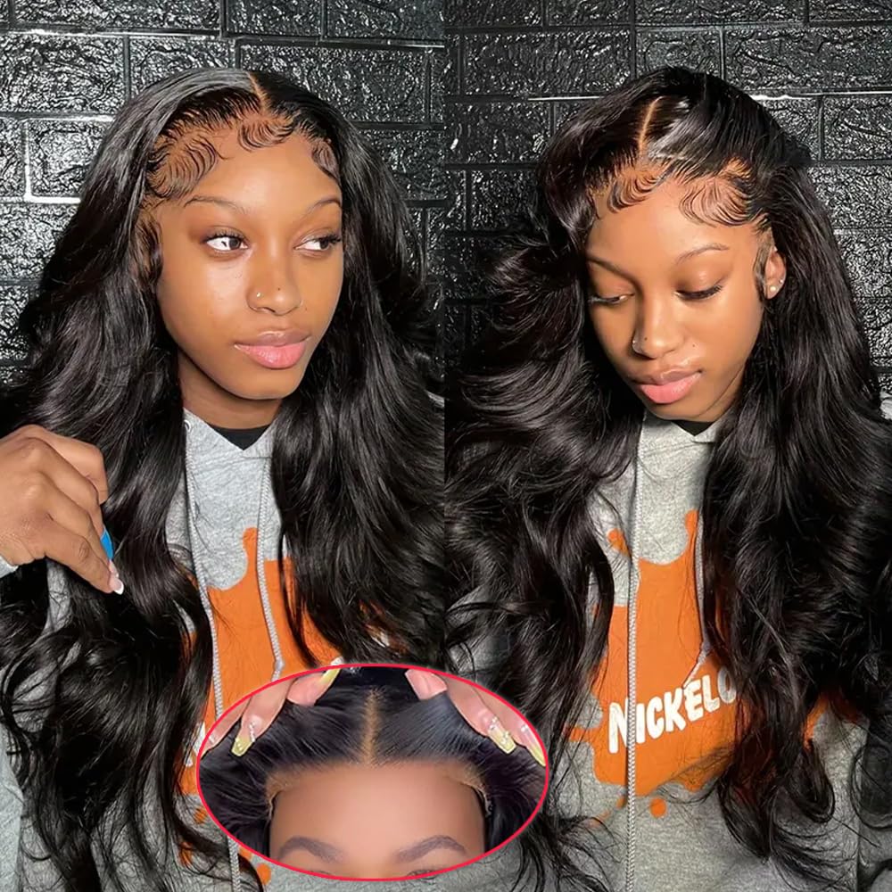28 Inch 13x6 Lace Front Wigs Human Hair Pre Plucked Body Wave HD Lace Front Wigs Human Hair 180% Density Frontal Glueless Wigs Human Hair with Baby Hair