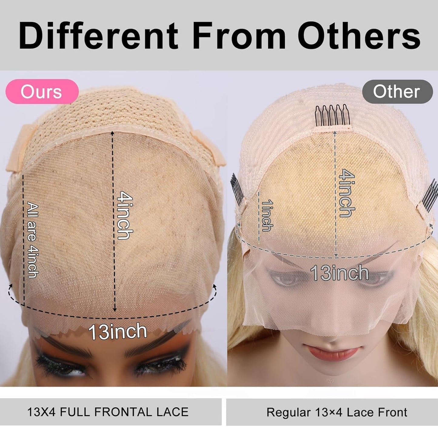 Arabella 613 Lace Front Wig Human Hair 300g-315g 13x4 Blonde Lace Front Wigs Human Hair 210% Density Body Wave 613 Frontal Wig Pre Plucked With Baby Hair (30inch, 613 13X4 body wave wig)