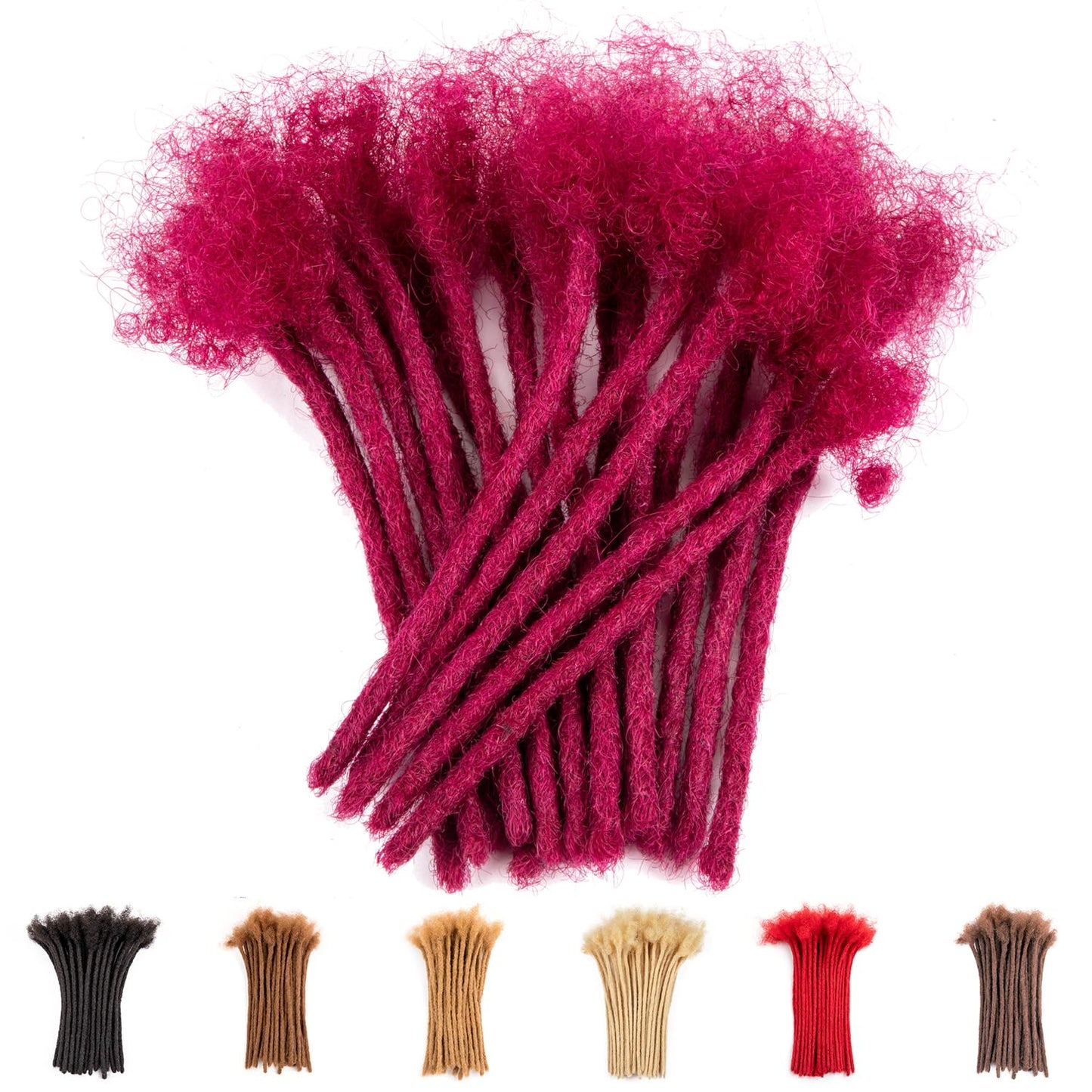 Teresa 0.8cm & 0.6cm & 0.4cm & 0.2cm Width 6-18 Inch 10, 20, 40, 70, 100 strands 100% Human Hair Dreadlock Extensions Men/Women,Full Handmade Permanent Human Loc Extensions Bundles(0.8cm,6 Inch)