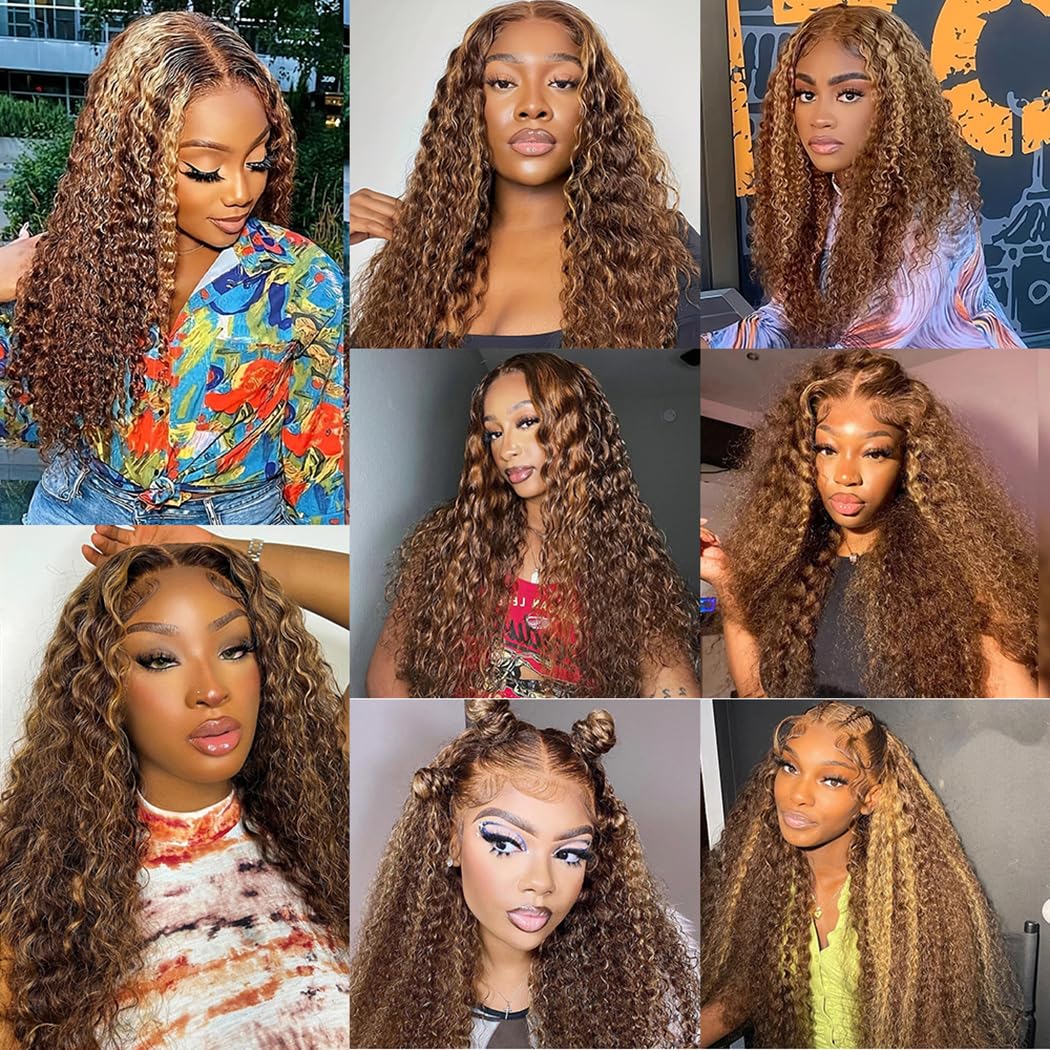 SHOWME 5x5 HD Lace Closure Glueless Wigs Human Hair Pre Plucked Brazilian Virgin Deep Wave Lace Front Wigs Human Hair 180% Density Closure Wig with Elastic Band Natural Hairline