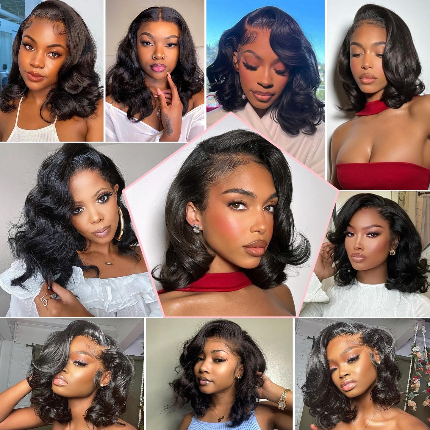 Bob Wig Human Hair 13x6 Lace Front Wigs Human Hair 180 Density Straight Frontal Wigs Human Hair HD Lace Wig Short Bob Wigs for Black Women Human Hair Glueless Wigs Pre Plucked Blunt Cut Wig 12 Inch
