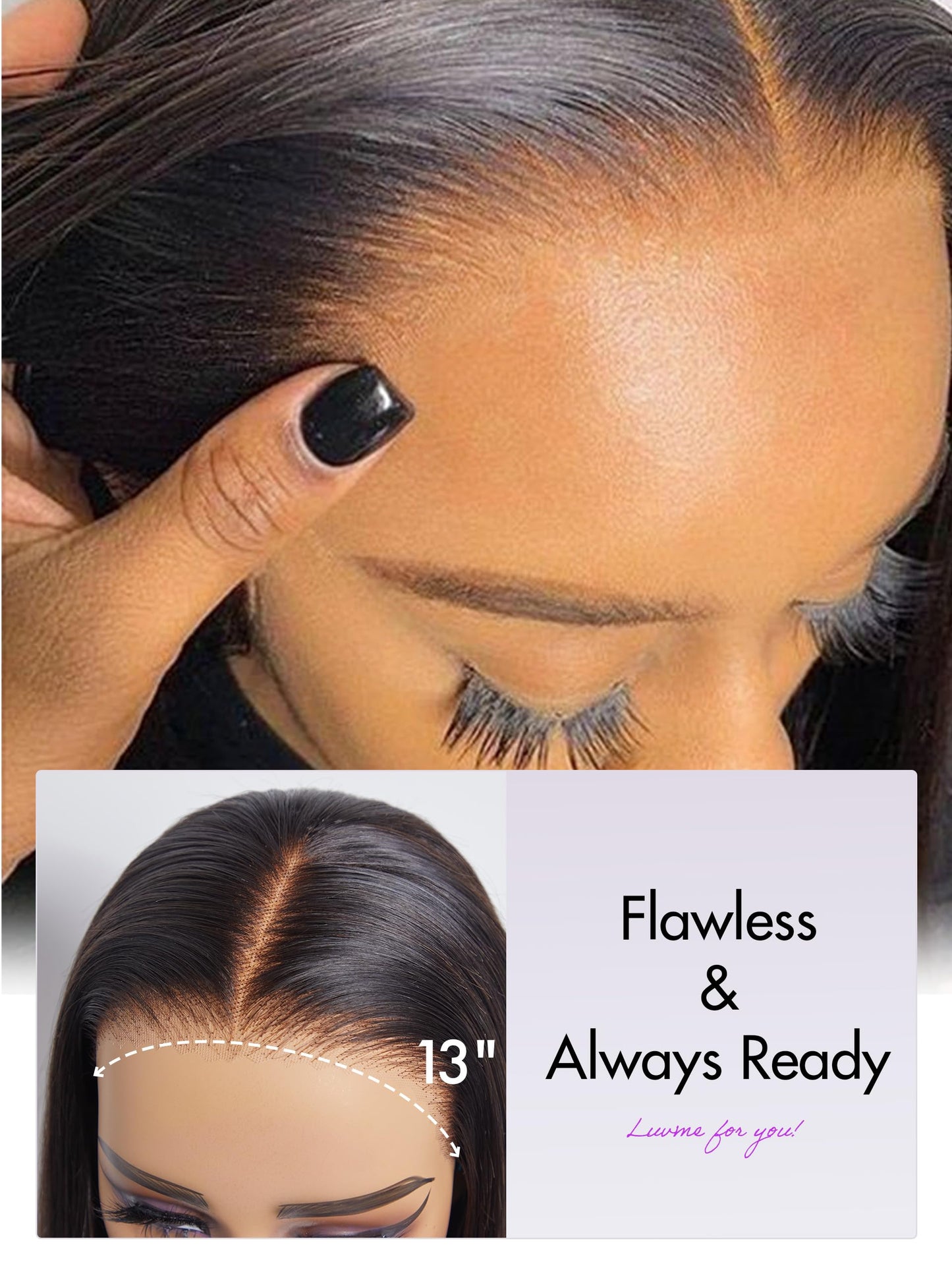 LUVME HAIR 5X5 Loose Body Wave Glueless Human Hair Wig Pre Cut Lace Front Wig Pre Plucked Ready to Go Black Wig For Women (16 Inch & Precut Lace)