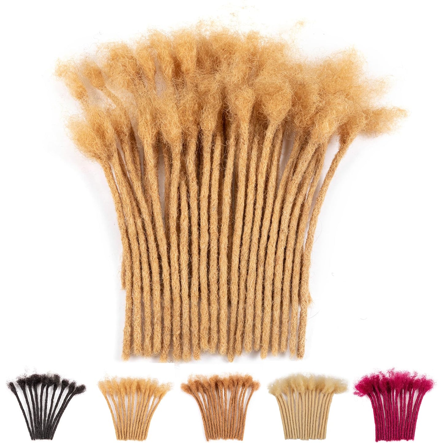 Teresa 0.8cm & 0.6cm & 0.4cm & 0.2cm Width 6-18 Inch 10, 20, 40, 70, 100 strands 100% Human Hair Dreadlock Extensions Men/Women,Full Handmade Permanent Human Loc Extensions Bundles(0.8cm,6 Inch)