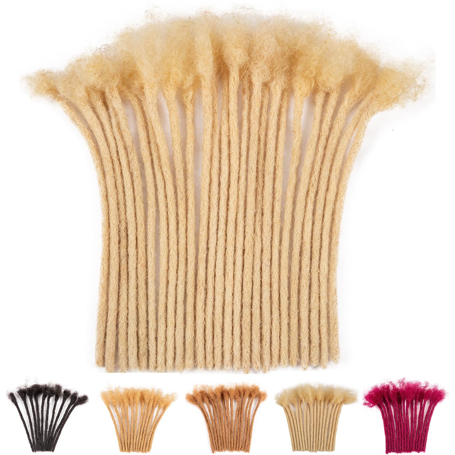 Teresa 0.8cm & 0.6cm & 0.4cm & 0.2cm Width 6-18 Inch 10, 20, 40, 70, 100 strands 100% Human Hair Dreadlock Extensions Men/Women,Full Handmade Permanent Human Loc Extensions Bundles(0.8cm,6 Inch)