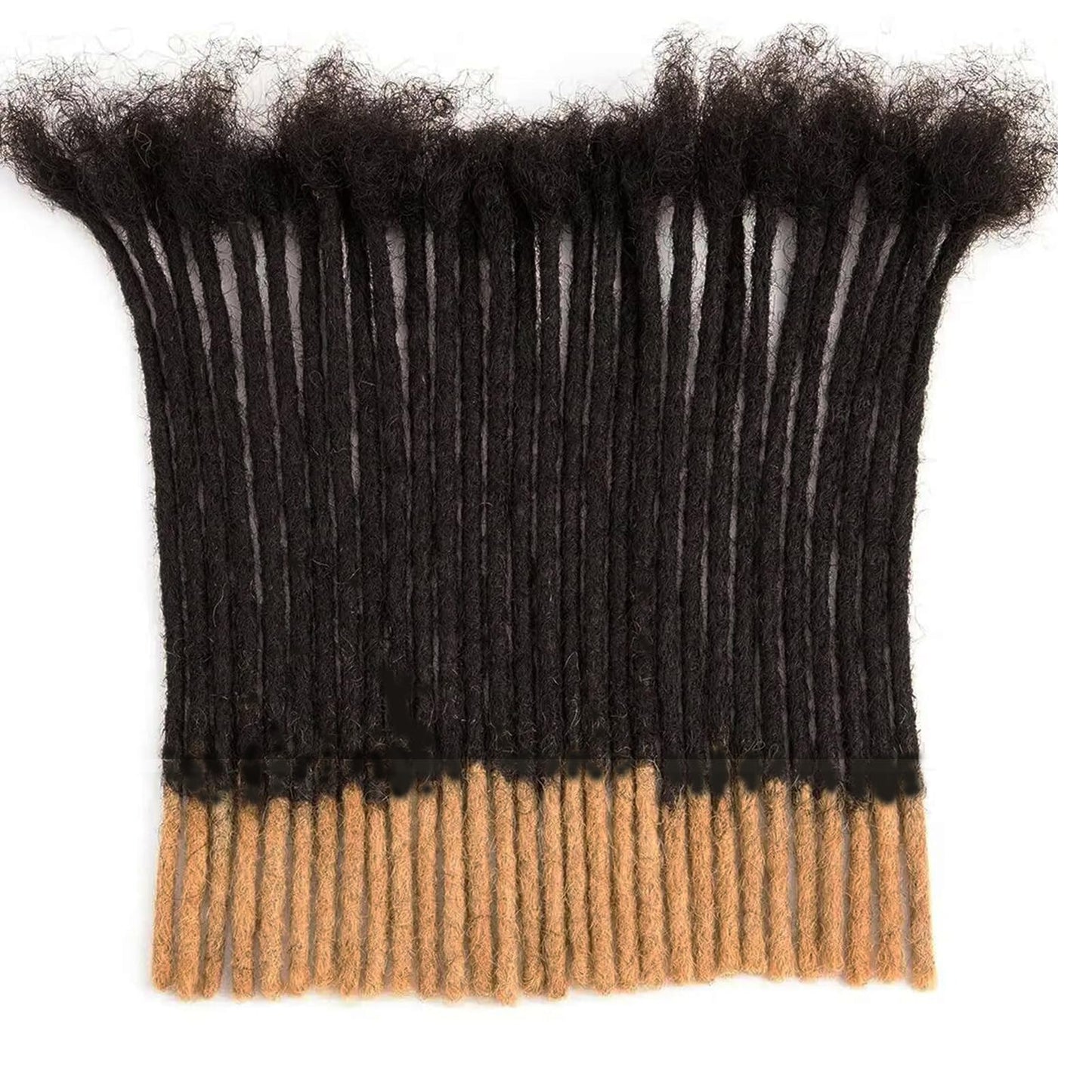 Dreadlock Extension Human Hair 8inch 0.8cm Width 100% Permanent Huamn Hair Loc Extension Can Be Dyed Bleached Curled Handmade Loc Extension for Men Women (30 Strands Natual Black)