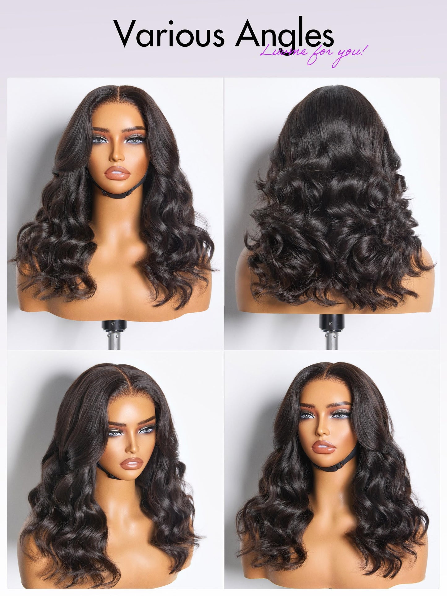 LUVME HAIR 5X5 Loose Body Wave Glueless Human Hair Wig Pre Cut Lace Front Wig Pre Plucked Ready to Go Black Wig For Women (16 Inch & Precut Lace)