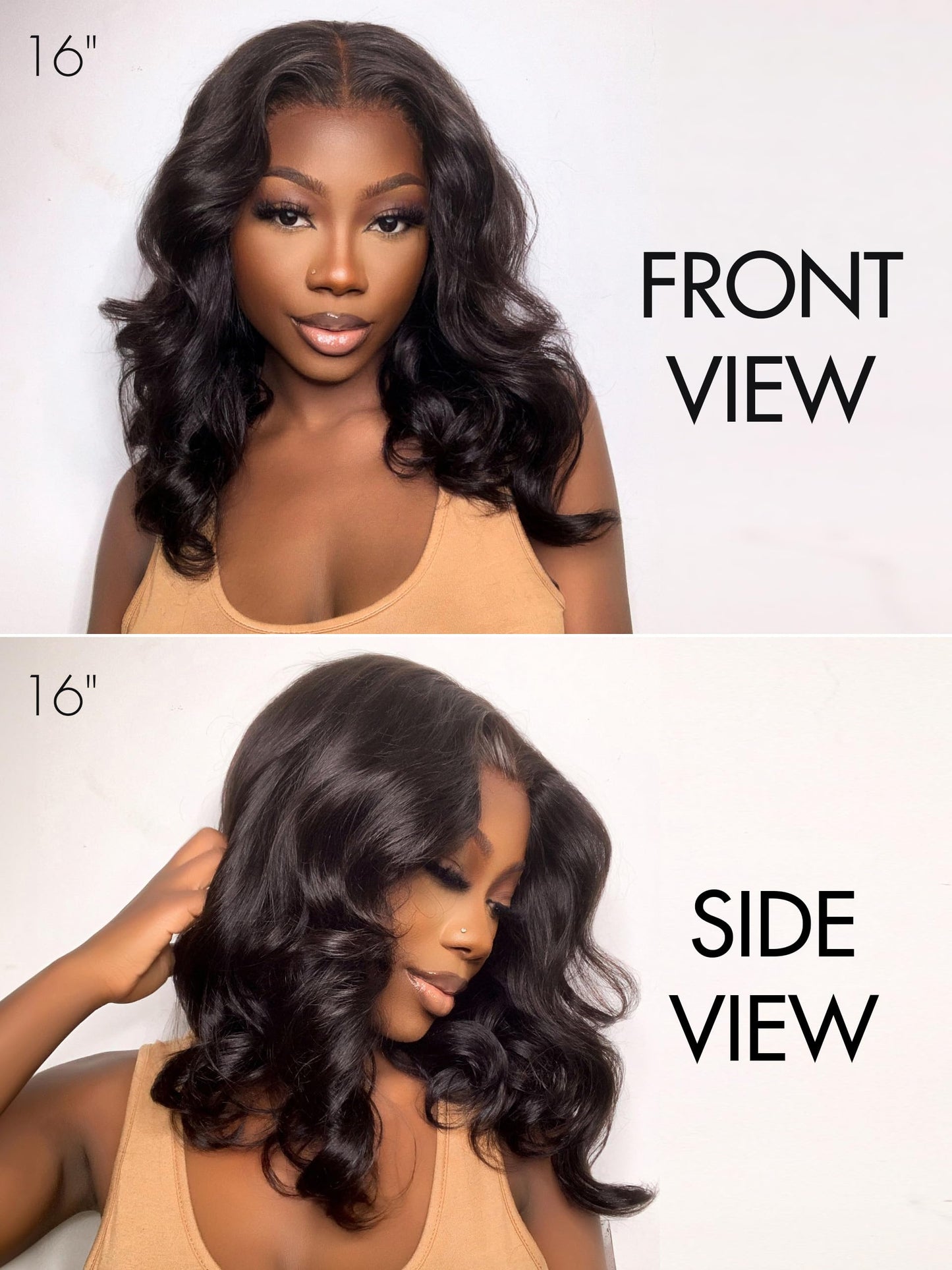 LUVME HAIR 5X5 Loose Body Wave Glueless Human Hair Wig Pre Cut Lace Front Wig Pre Plucked Ready to Go Black Wig For Women (16 Inch & Precut Lace)