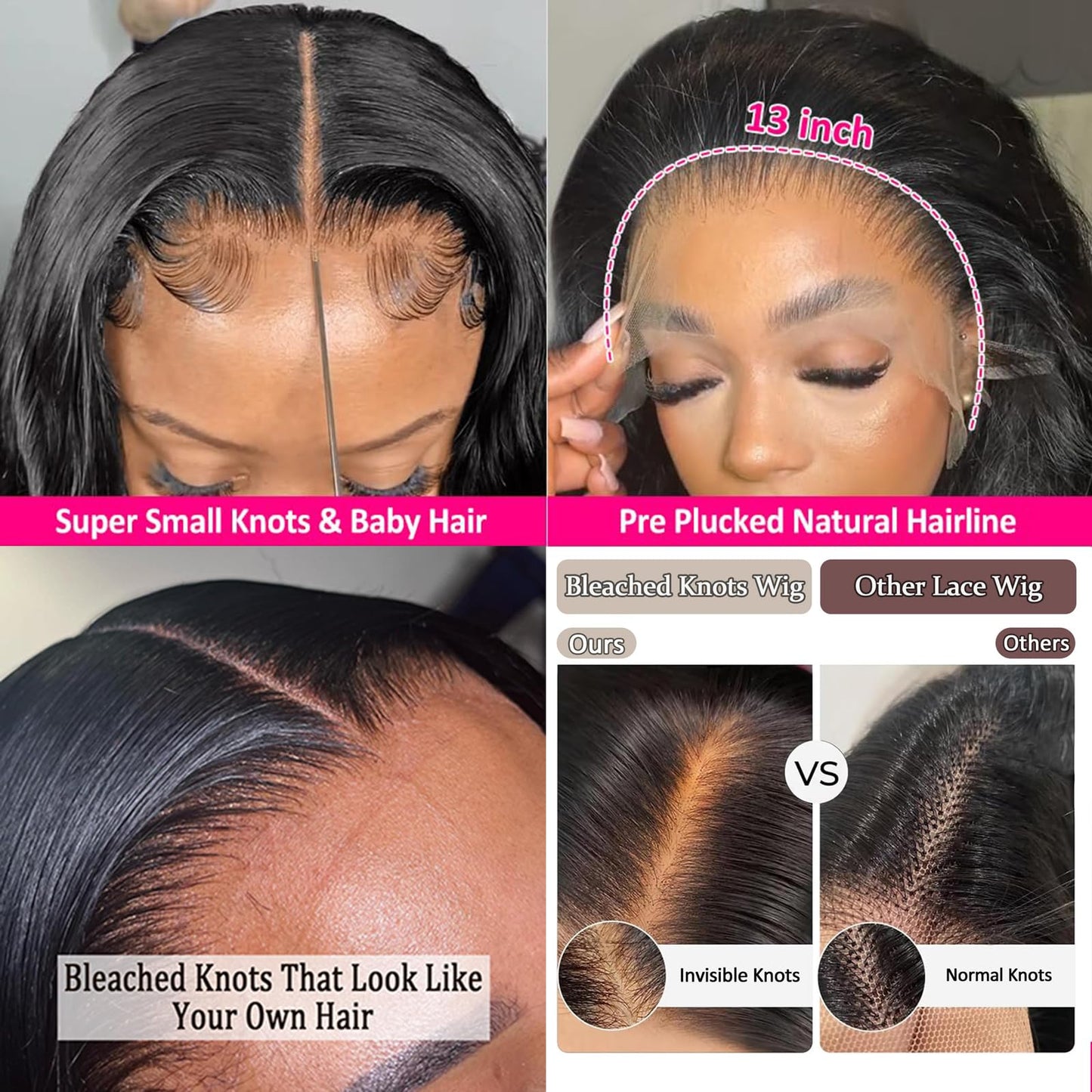 Bob Wig Human Hair 13x6 Lace Front Wigs Human Hair 180 Density Straight Frontal Wigs Human Hair HD Lace Wig Short Bob Wigs for Black Women Human Hair Glueless Wigs Pre Plucked Blunt Cut Wig 12 Inch
