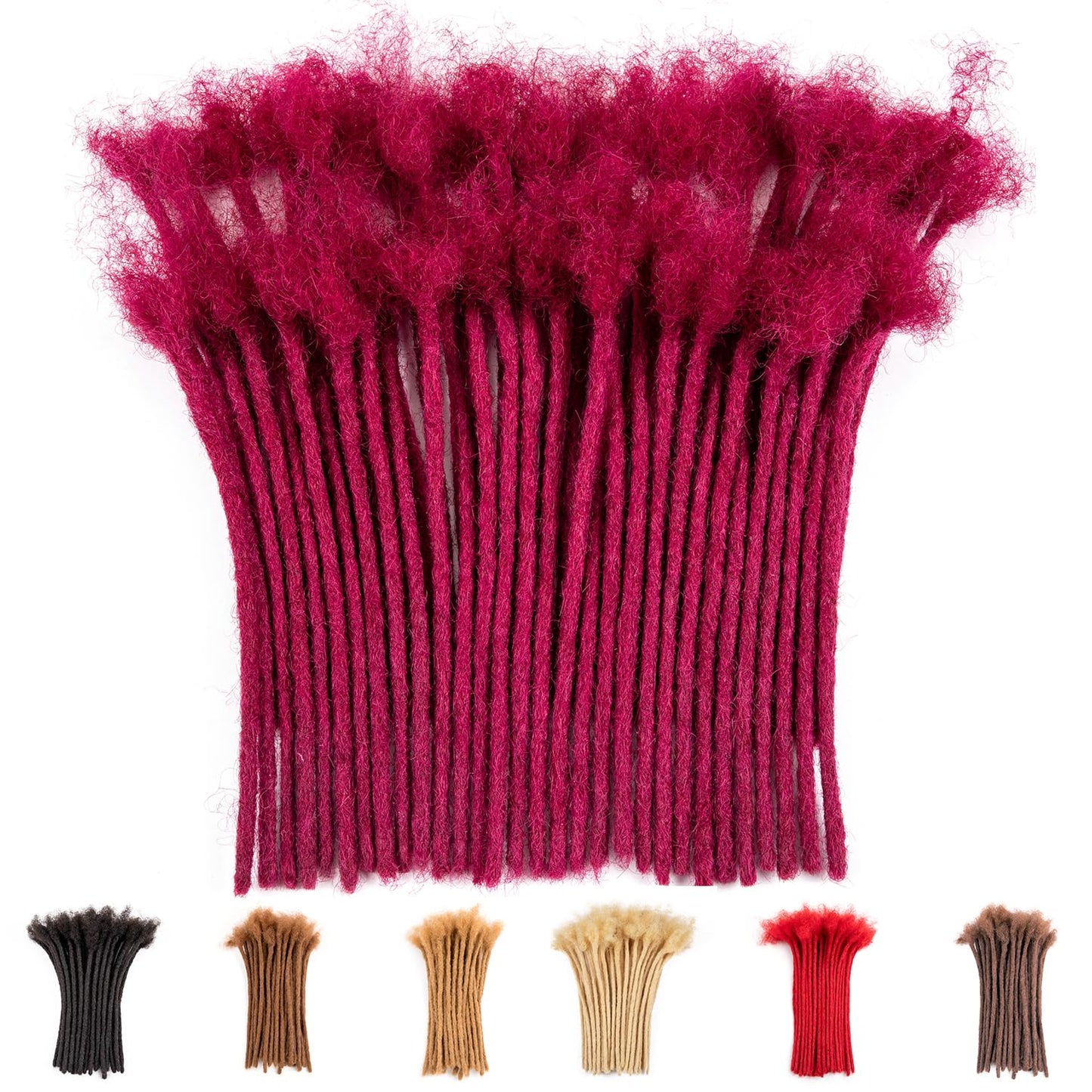 Teresa 0.8cm & 0.6cm & 0.4cm & 0.2cm Width 6-18 Inch 10, 20, 40, 70, 100 strands 100% Human Hair Dreadlock Extensions Men/Women,Full Handmade Permanent Human Loc Extensions Bundles(0.8cm,6 Inch)