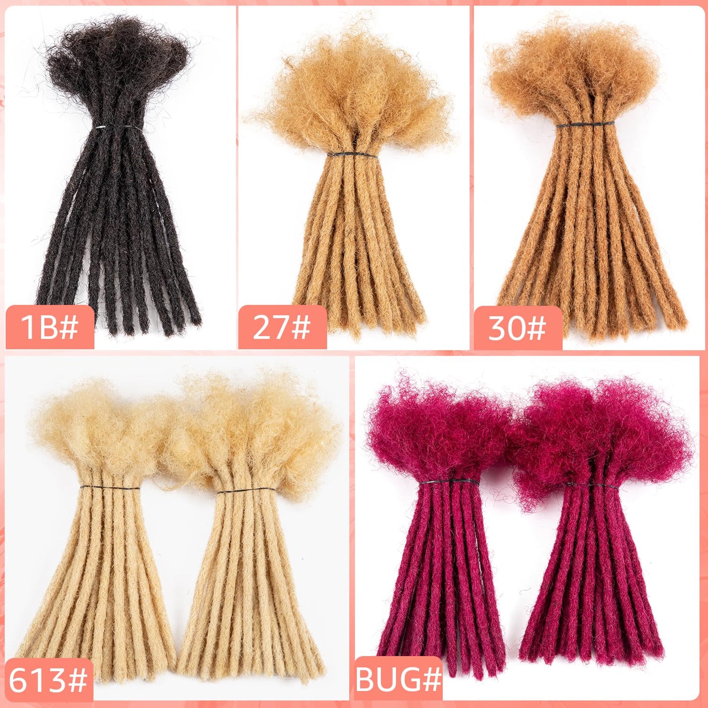 Teresa 0.8cm & 0.6cm & 0.4cm & 0.2cm Width 6-18 Inch 10, 20, 40, 70, 100 strands 100% Human Hair Dreadlock Extensions Men/Women,Full Handmade Permanent Human Loc Extensions Bundles(0.8cm,6 Inch)
