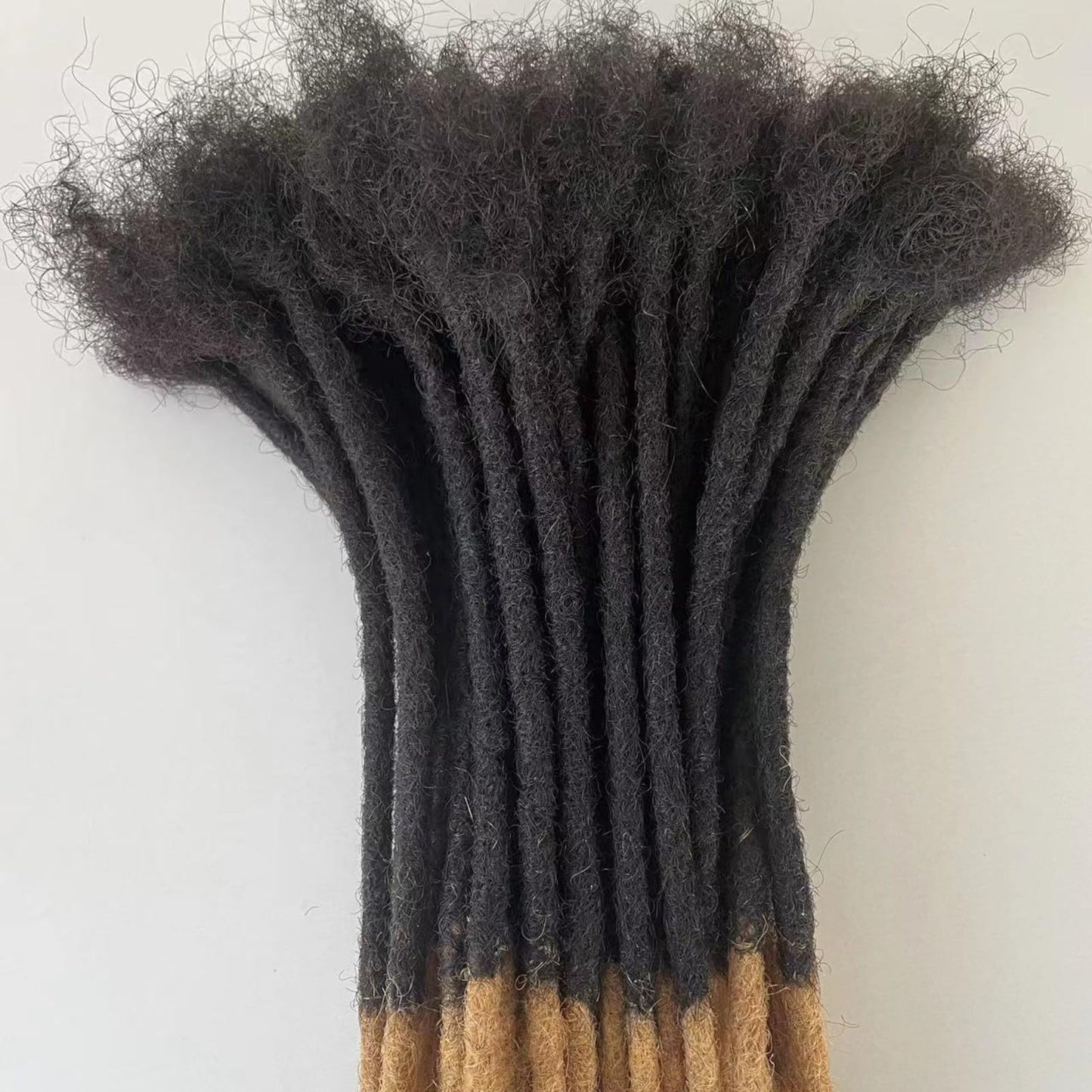 Dreadlock Extension Human Hair 8inch 0.8cm Width 100% Permanent Huamn Hair Loc Extension Can Be Dyed Bleached Curled Handmade Loc Extension for Men Women (30 Strands Natual Black)