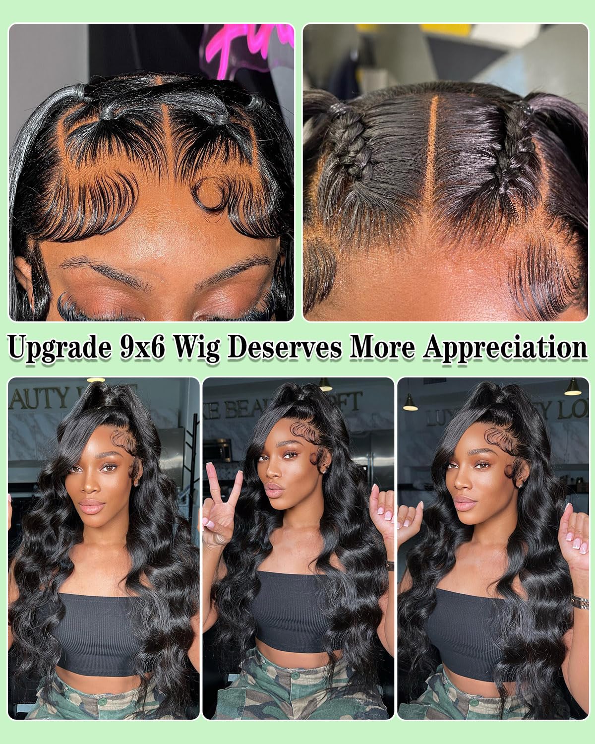 Kapelli Hair Pre Cut 9x6 Glueless Wigs Human Hair Pre Plucked Bleached Knots Body Wave Lace Front Wigs Human Hair Wear And Go Body Wave Transparent Lace Closure Wigs Human Hair 180% Density 20 Inch