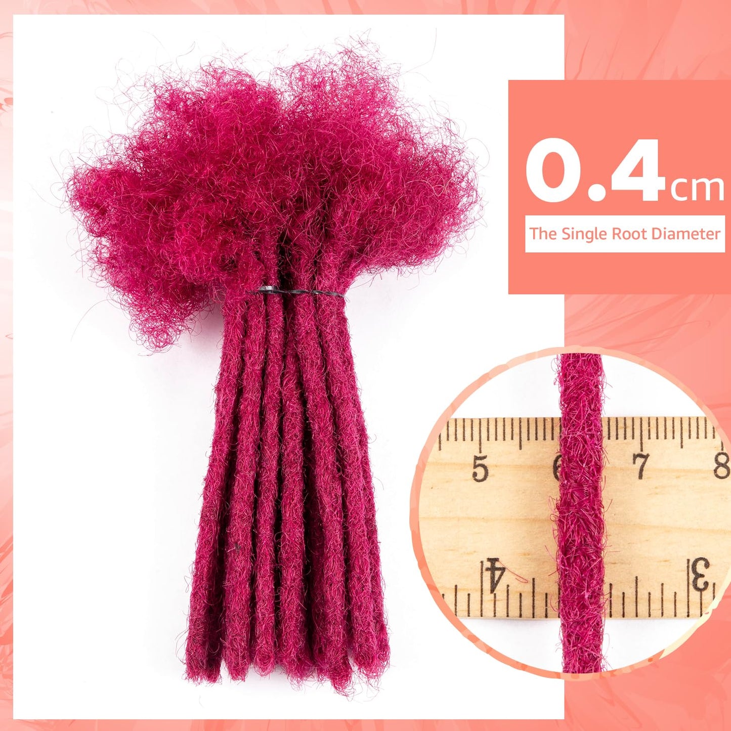 Teresa 0.8cm & 0.6cm & 0.4cm & 0.2cm Width 6-18 Inch 10, 20, 40, 70, 100 strands 100% Human Hair Dreadlock Extensions Men/Women,Full Handmade Permanent Human Loc Extensions Bundles(0.8cm,6 Inch)