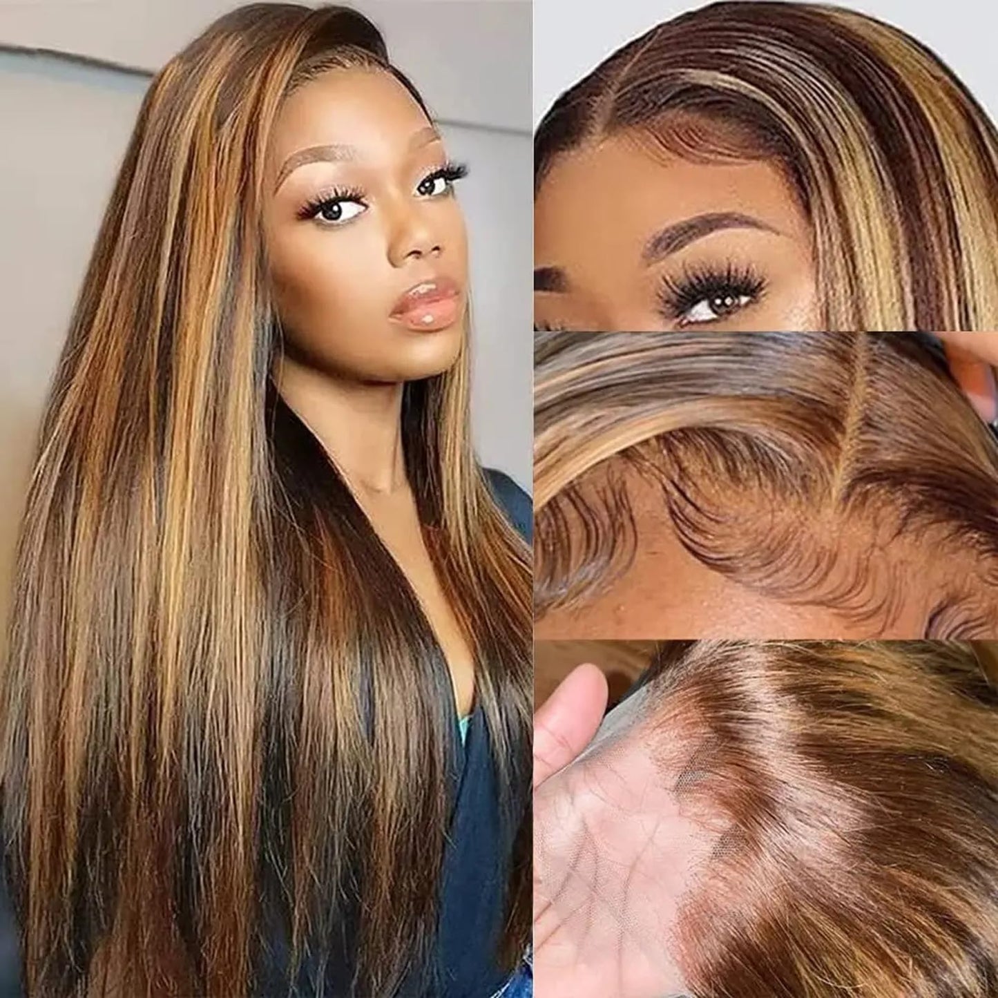 Water Wave 4x4 Lace Front Wigs Human Hair Pre Plucked, 180% Density Brazilian Virgin Wet and Wavy Wigs for Women Curly Wig with Baby Hair Natural Color 24 Inch