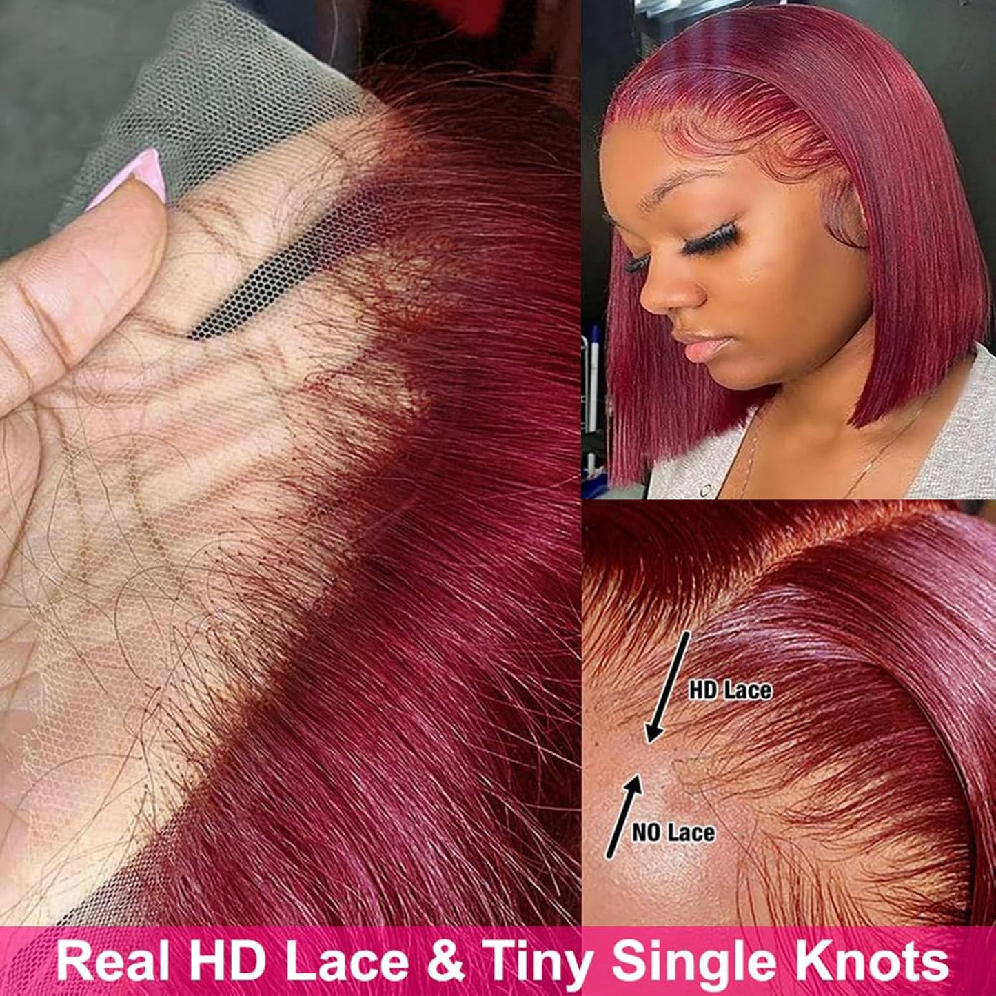 Bob Wig Human Hair 13x6 Lace Front Wigs Human Hair 180 Density Straight Frontal Wigs Human Hair HD Lace Wig Short Bob Wigs for Black Women Human Hair Glueless Wigs Pre Plucked Blunt Cut Wig 12 Inch
