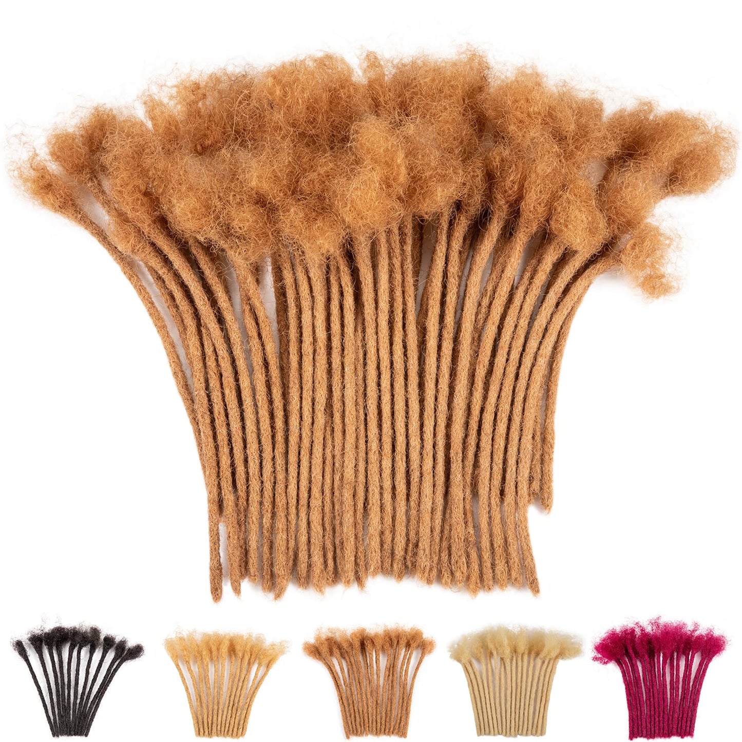 Teresa 0.8cm & 0.6cm & 0.4cm & 0.2cm Width 6-18 Inch 10, 20, 40, 70, 100 strands 100% Human Hair Dreadlock Extensions Men/Women,Full Handmade Permanent Human Loc Extensions Bundles(0.8cm,6 Inch)