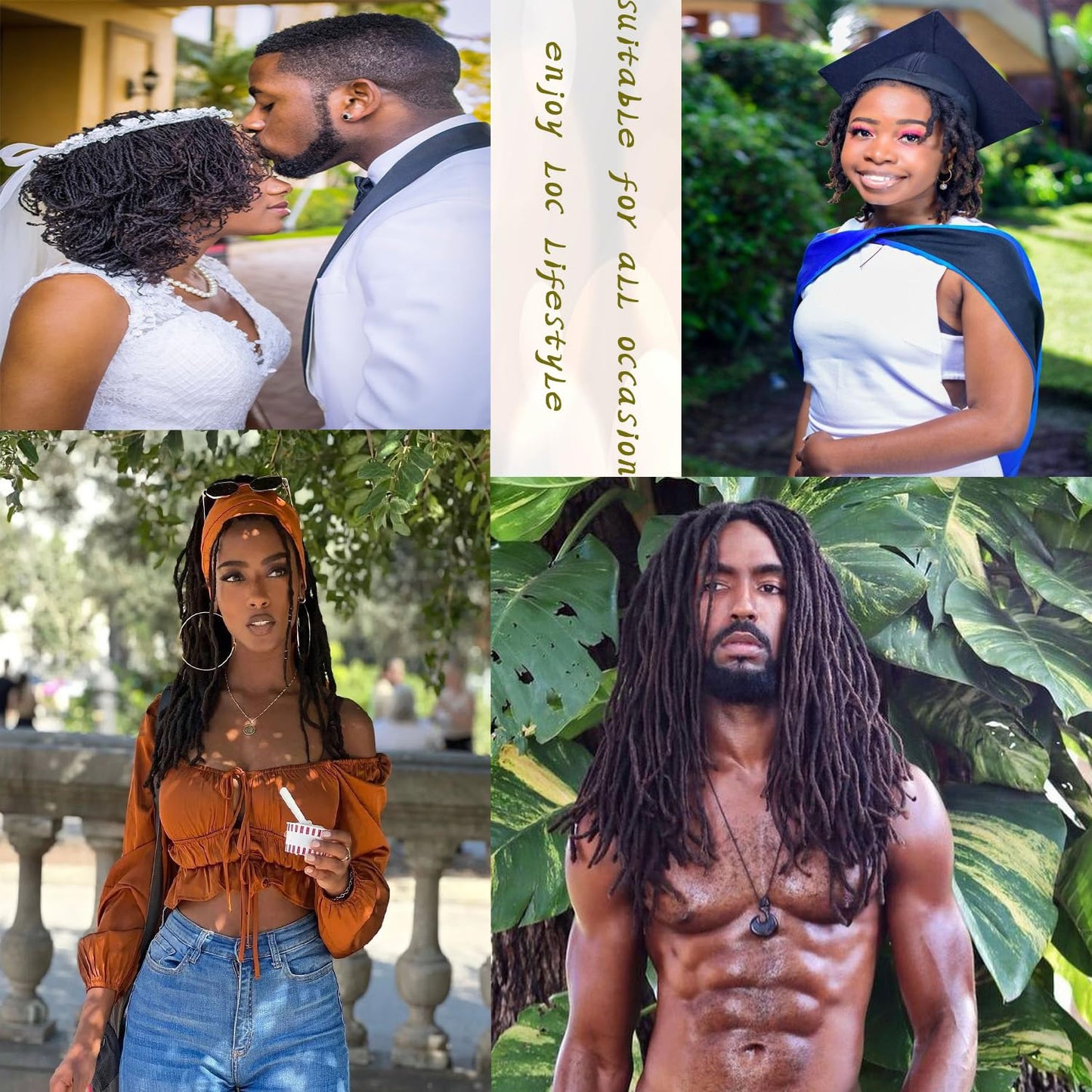 Dreadlock Extension Human Hair 8inch 0.8cm Width 100% Permanent Huamn Hair Loc Extension Can Be Dyed Bleached Curled Handmade Loc Extension for Men Women (30 Strands Natual Black)