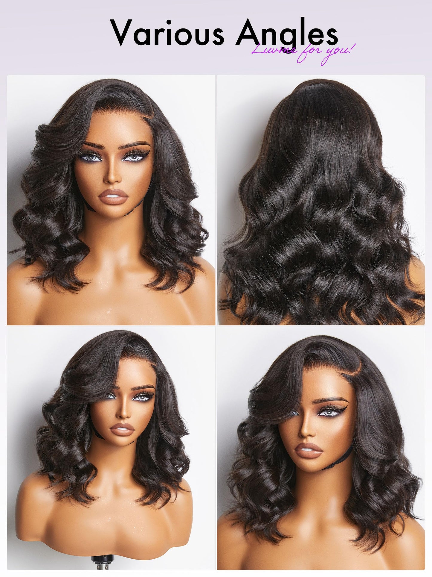 LUVME HAIR 18" Loose Body Wave PartingMax Glueless Wig Human Hair Pre Plucked Pre Cut, 7x6 HD Lace Front Wig Human Hair Long Black Wig 180 Density