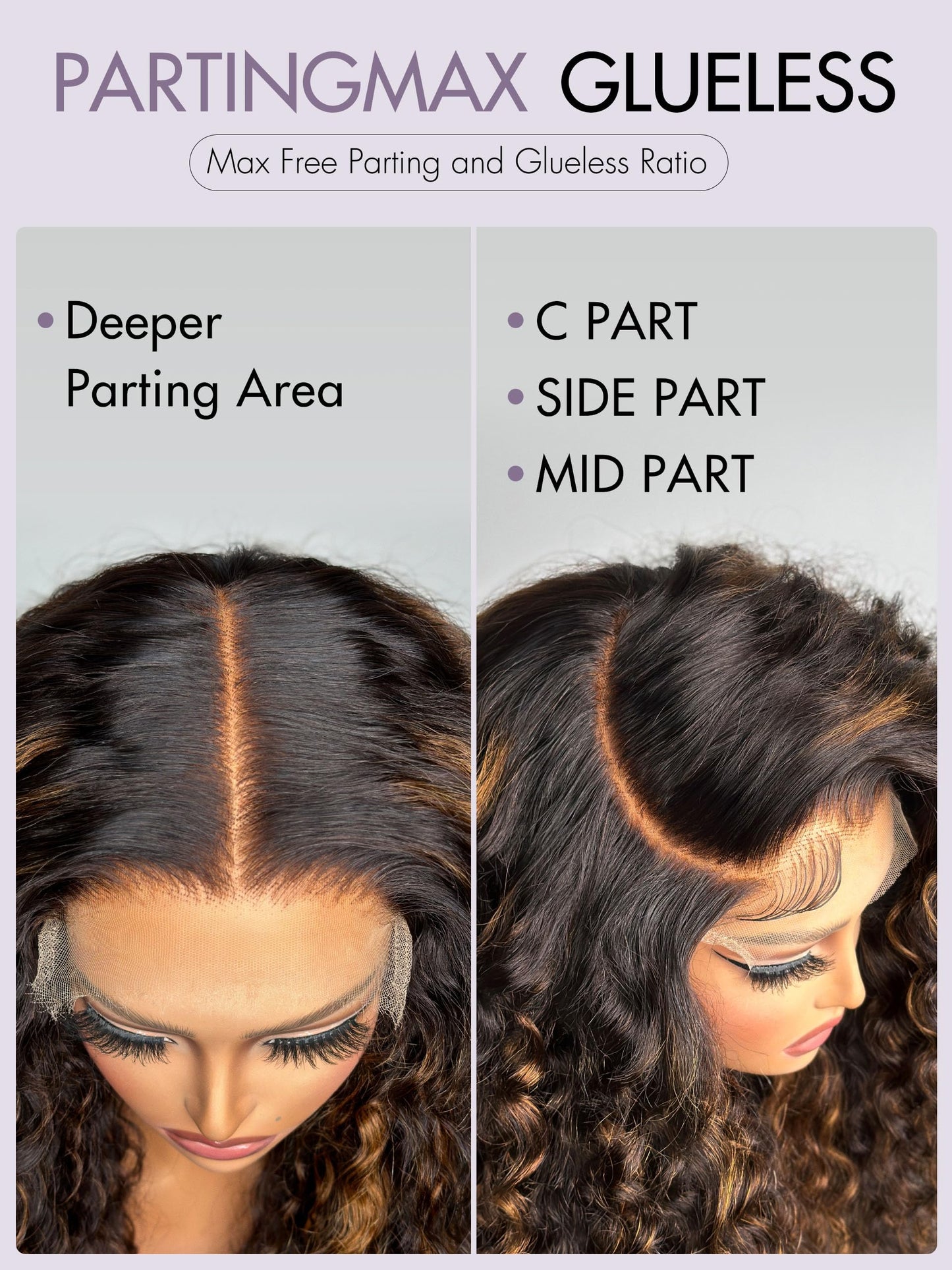 LUVME HAIR 18" Loose Body Wave PartingMax Glueless Wig Human Hair Pre Plucked Pre Cut, 7x6 HD Lace Front Wig Human Hair Long Black Wig 180 Density