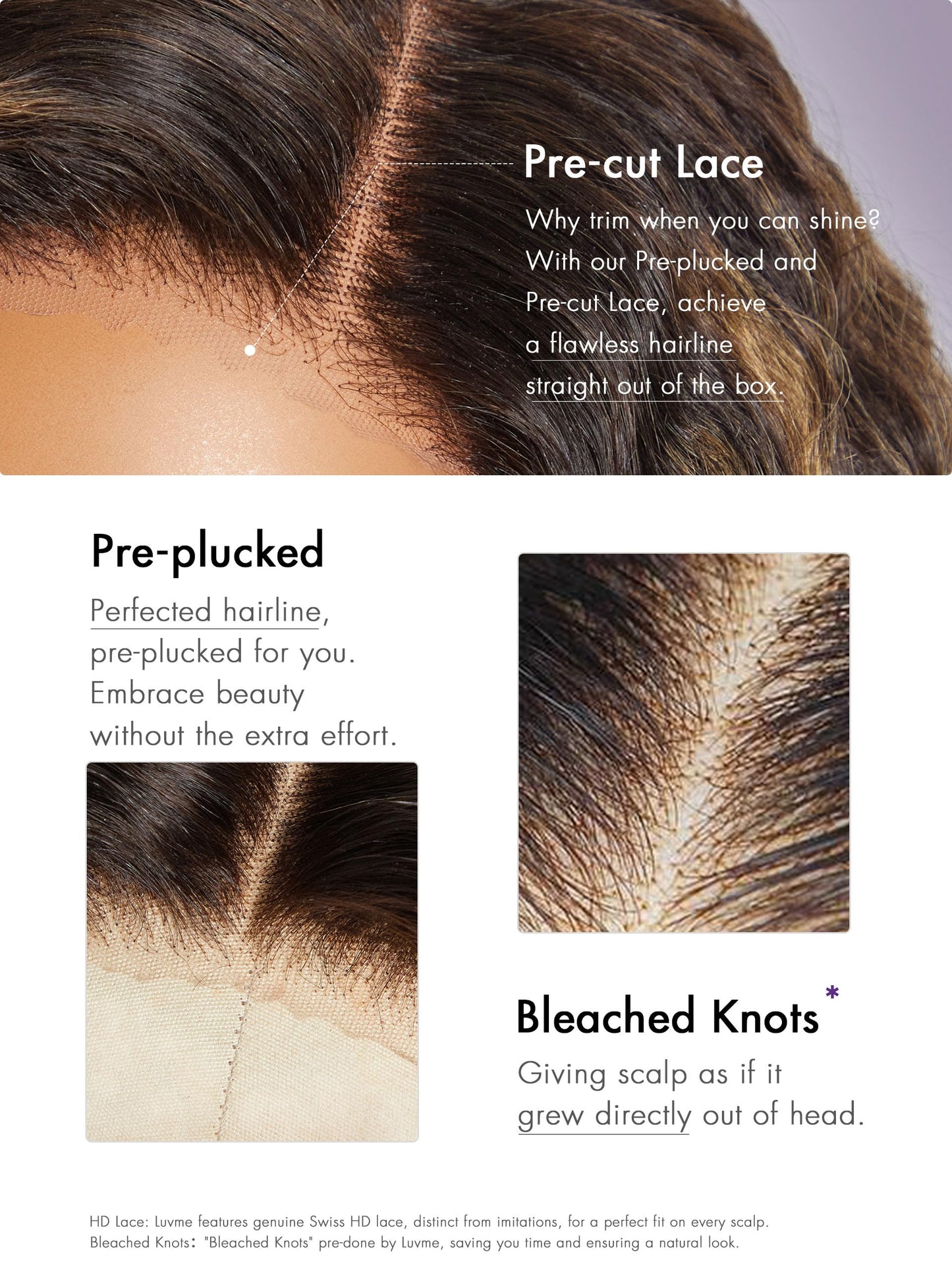 LUVME HAIR 5X5 Loose Body Wave Glueless Human Hair Wig Pre Cut Lace Front Wig Pre Plucked Ready to Go Black Wig For Women (16 Inch & Precut Lace)