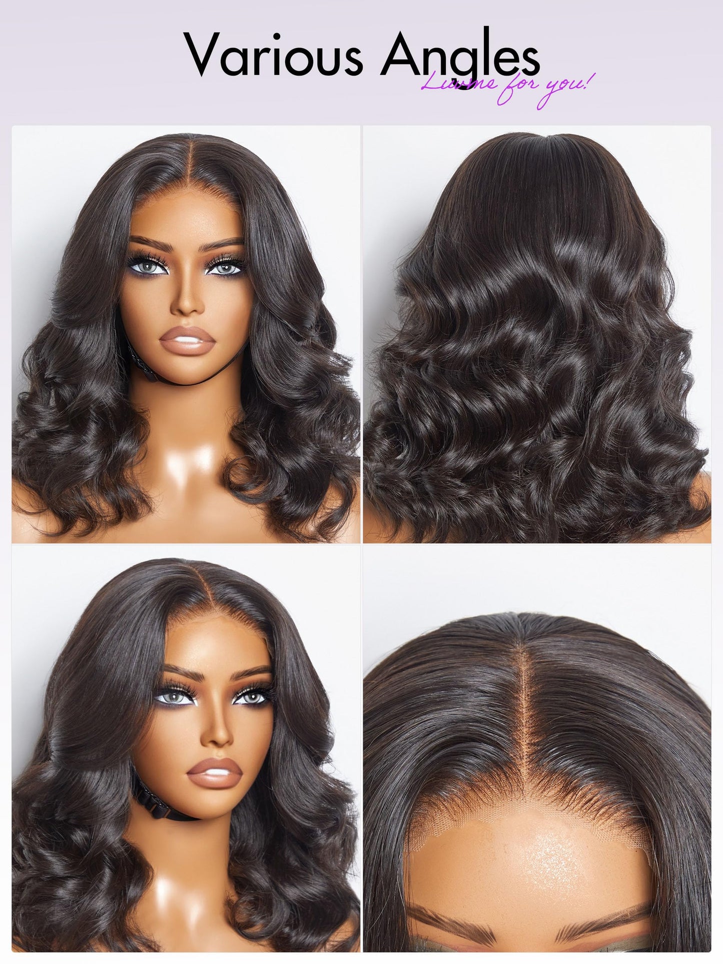 LUVME HAIR 5X5 Loose Body Wave Glueless Human Hair Wig Pre Cut Lace Front Wig Pre Plucked Ready to Go Black Wig For Women (16 Inch & Precut Lace)