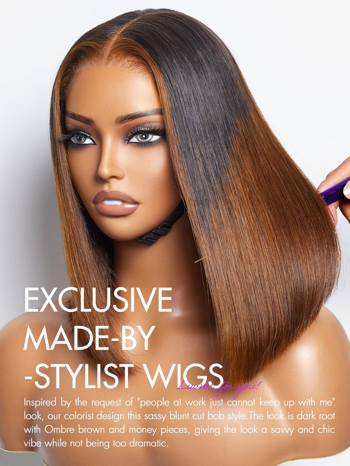 LUVME HAIR 5X5 Loose Body Wave Glueless Human Hair Wig Pre Cut Lace Front Wig Pre Plucked Ready to Go Black Wig For Women (16 Inch & Precut Lace)