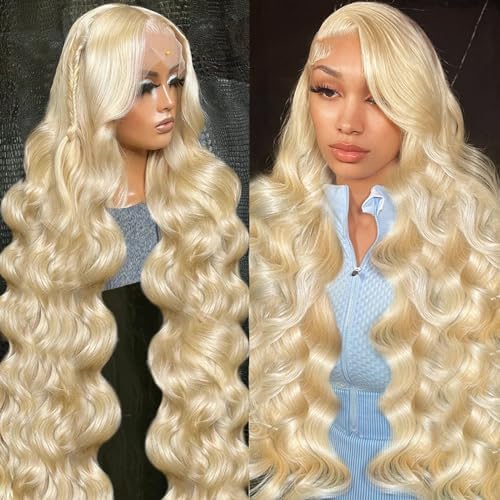 NOELLA 613 Lace Front Wig Human Hair 210% Density 613 13x6 Lace Front Wig Human Hair 30inch, Body Wave 13x6 HD Lace Frontal Wig Blonde Wig Human Hair Pre Plucked with Baby Hair for Women 325g±10