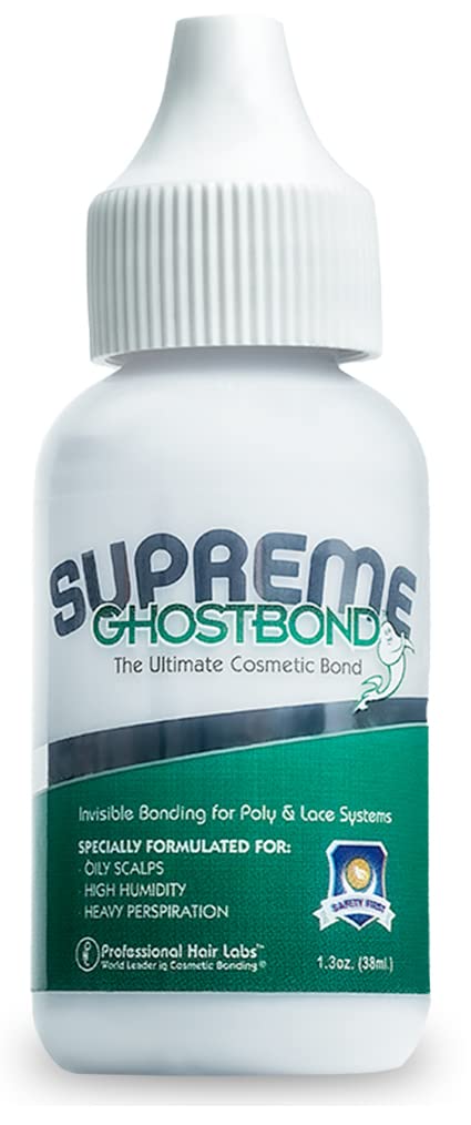 GHOSTBOND Supreme No Shine Poly & Lace Adhesive - 1.3oz - Invisible Bonding Glue: Strong Hold Wig Glue for Poly and Lace Hairpiece, Wig, Toupee Systems, Lace Front Glue - Matte