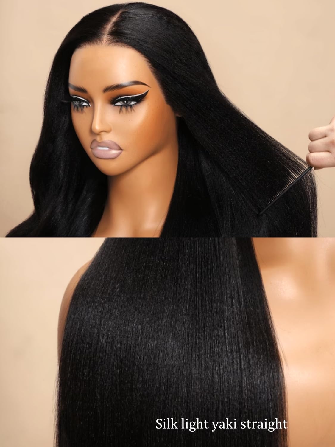 UNICE Kinky Straight V Part Wig Human Hair No Leave Out Glueless Upgrade U Part Wig Human Hair Clip in Wigs Beginner Friendly No-Sew In No Glue 20 inch