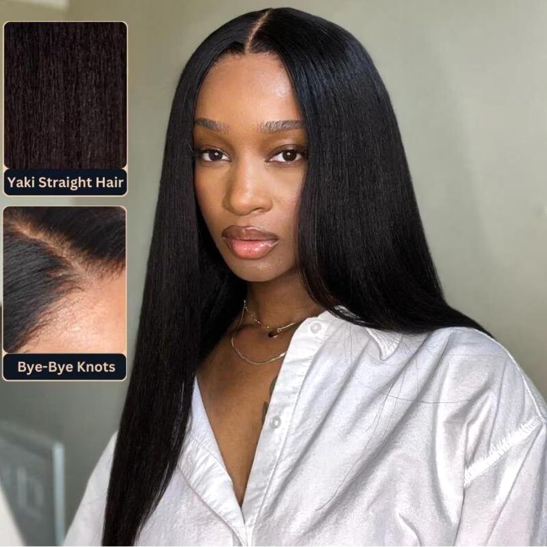 UNICE Kinky Straight V Part Wig Human Hair No Leave Out Glueless Upgrade U Part Wig Human Hair Clip in Wigs Beginner Friendly No-Sew In No Glue 20 inch