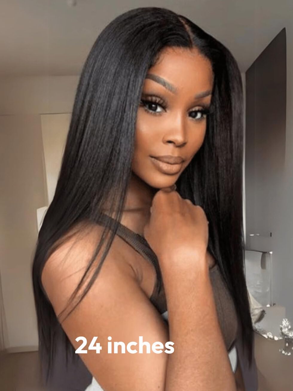 UNICE Kinky Straight V Part Wig Human Hair No Leave Out Glueless Upgrade U Part Wig Human Hair Clip in Wigs Beginner Friendly No-Sew In No Glue 20 inch