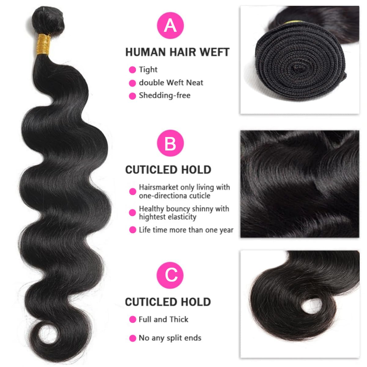 12A Human Hair Bundles 20 22 24 26 Inch Body Wave Bundles Human Hair 100% Unprocessed Brazilian Virgin Hair 4 Bundles Deals Human Hair Extensions Quick Weave Bundles Human Hair Natural Black