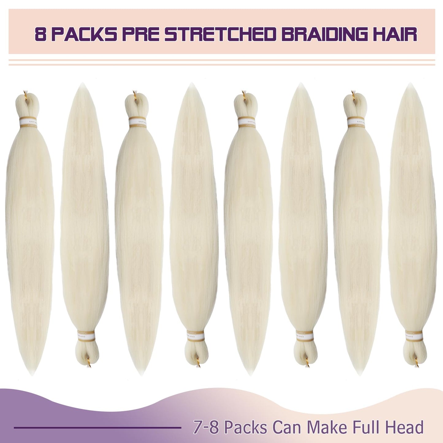 Pre-stretched Braids Hair Professional Itch Free Hot Water Setting Synthetic Fiber Ombre Yaki Texture Braid Hair Extensions 26 Inch 8 Packs Beyond Beauty Braiding Hair 1B-30-27…