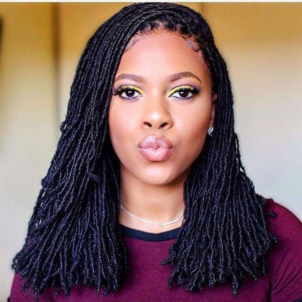 Dreadlock Extension Human Hair 8inch 0.8cm Width 100% Permanent Huamn Hair Loc Extension Can Be Dyed Bleached Curled Handmade Loc Extension for Men Women (30 Strands Natual Black)