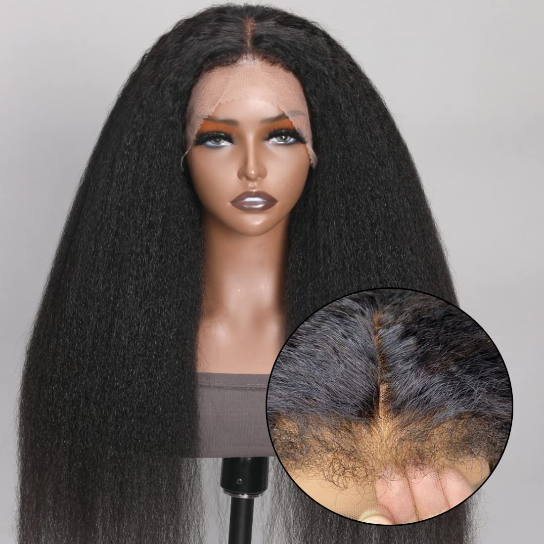 UNICE Kinky Straight V Part Wig Human Hair No Leave Out Glueless Upgrade U Part Wig Human Hair Clip in Wigs Beginner Friendly No-Sew In No Glue 20 inch