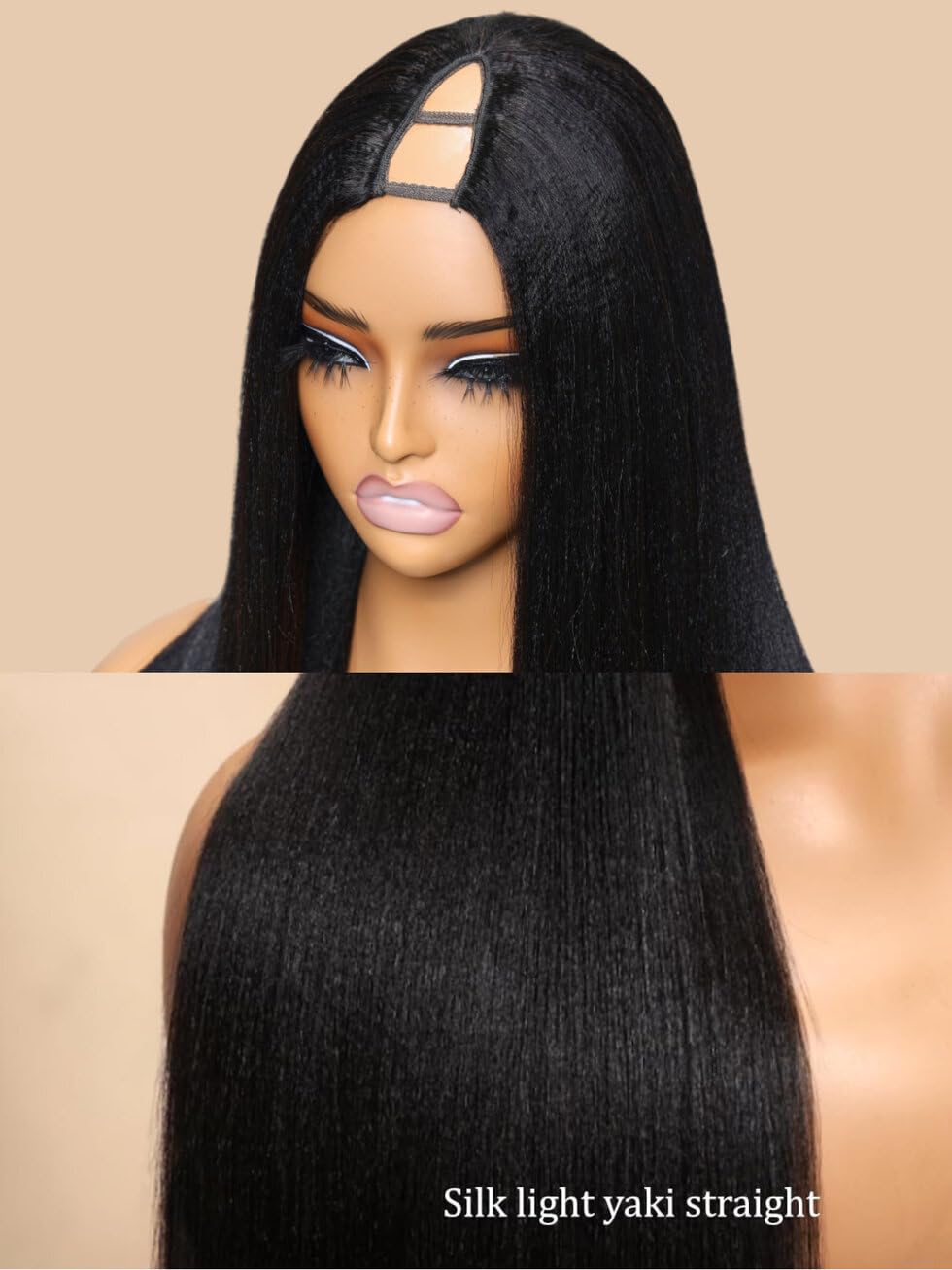 UNICE Kinky Straight V Part Wig Human Hair No Leave Out Glueless Upgrade U Part Wig Human Hair Clip in Wigs Beginner Friendly No-Sew In No Glue 20 inch