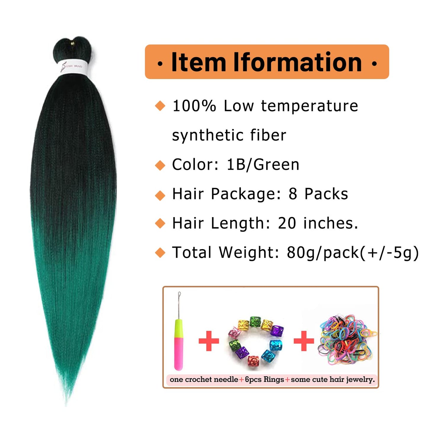 Braiding Hair Pre Stretched 24 Inch 8 Packs Ombre Braiding Hair Professional Soft Braiding Hair Yaki Texture, No Itch, Hot Water Setting Hair Extensions for Braids (24in,1B/30)