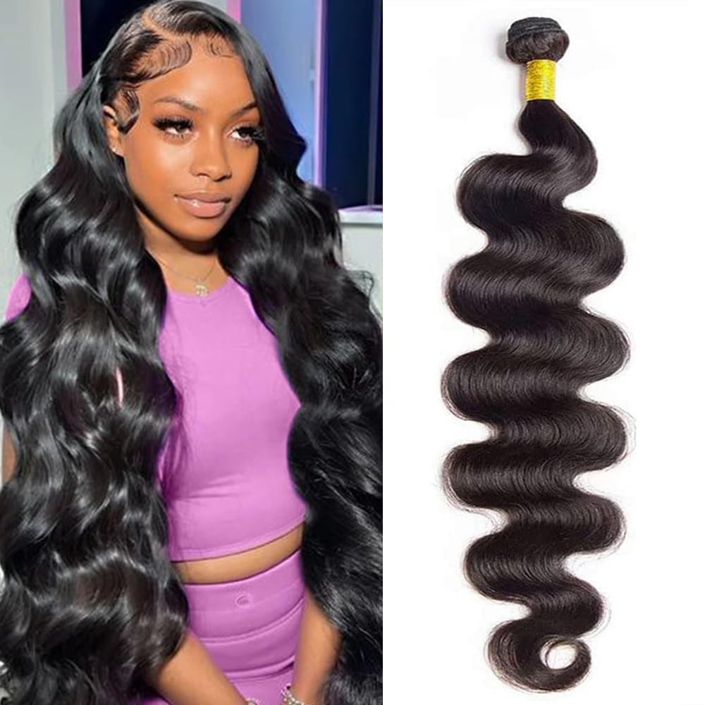 12A Human Hair Bundles 20 22 24 26 Inch Body Wave Bundles Human Hair 100% Unprocessed Brazilian Virgin Hair 4 Bundles Deals Human Hair Extensions Quick Weave Bundles Human Hair Natural Black