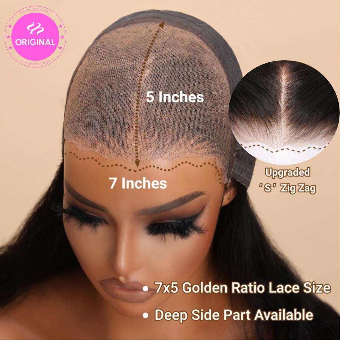 UNICE Kinky Straight V Part Wig Human Hair No Leave Out Glueless Upgrade U Part Wig Human Hair Clip in Wigs Beginner Friendly No-Sew In No Glue 20 inch