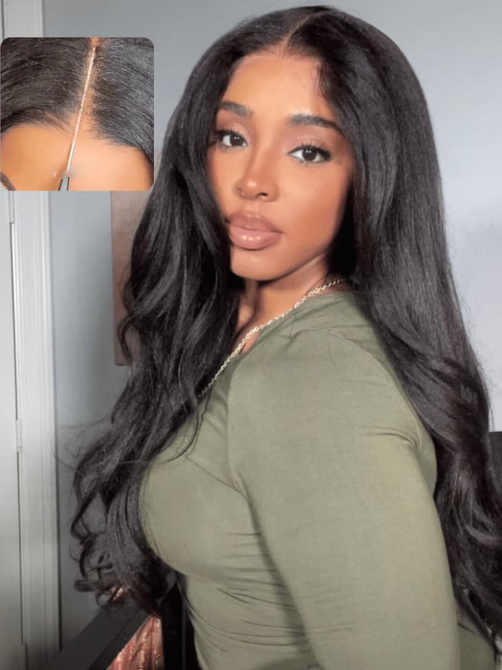 UNICE Kinky Straight V Part Wig Human Hair No Leave Out Glueless Upgrade U Part Wig Human Hair Clip in Wigs Beginner Friendly No-Sew In No Glue 20 inch