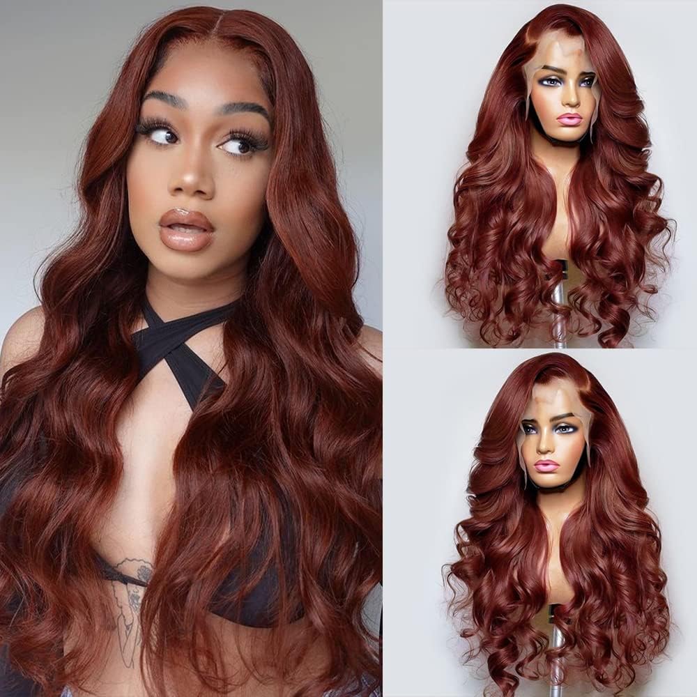 Ombre Highlight Lace Front Wig Human Hair 13x4 Glueless Transparent HD Lace Frontal Wigs Pre Plucked With Baby Hair Straight Brazilian Blonde 4/27 Human Hair Wigs 180% Density for Black Women 22 Inch