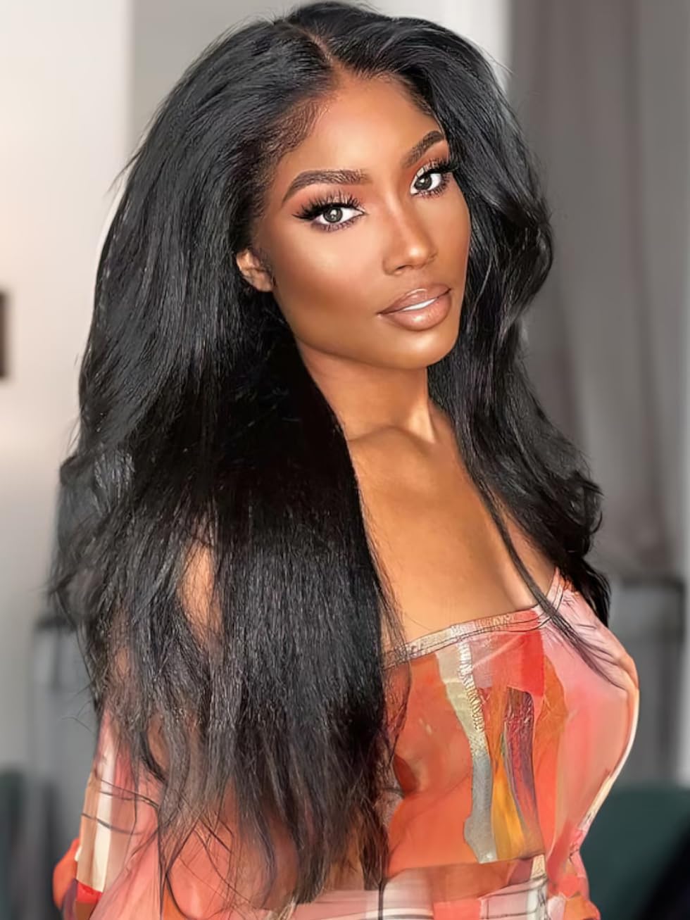 UNICE Kinky Straight V Part Wig Human Hair No Leave Out Glueless Upgrade U Part Wig Human Hair Clip in Wigs Beginner Friendly No-Sew In No Glue 20 inch