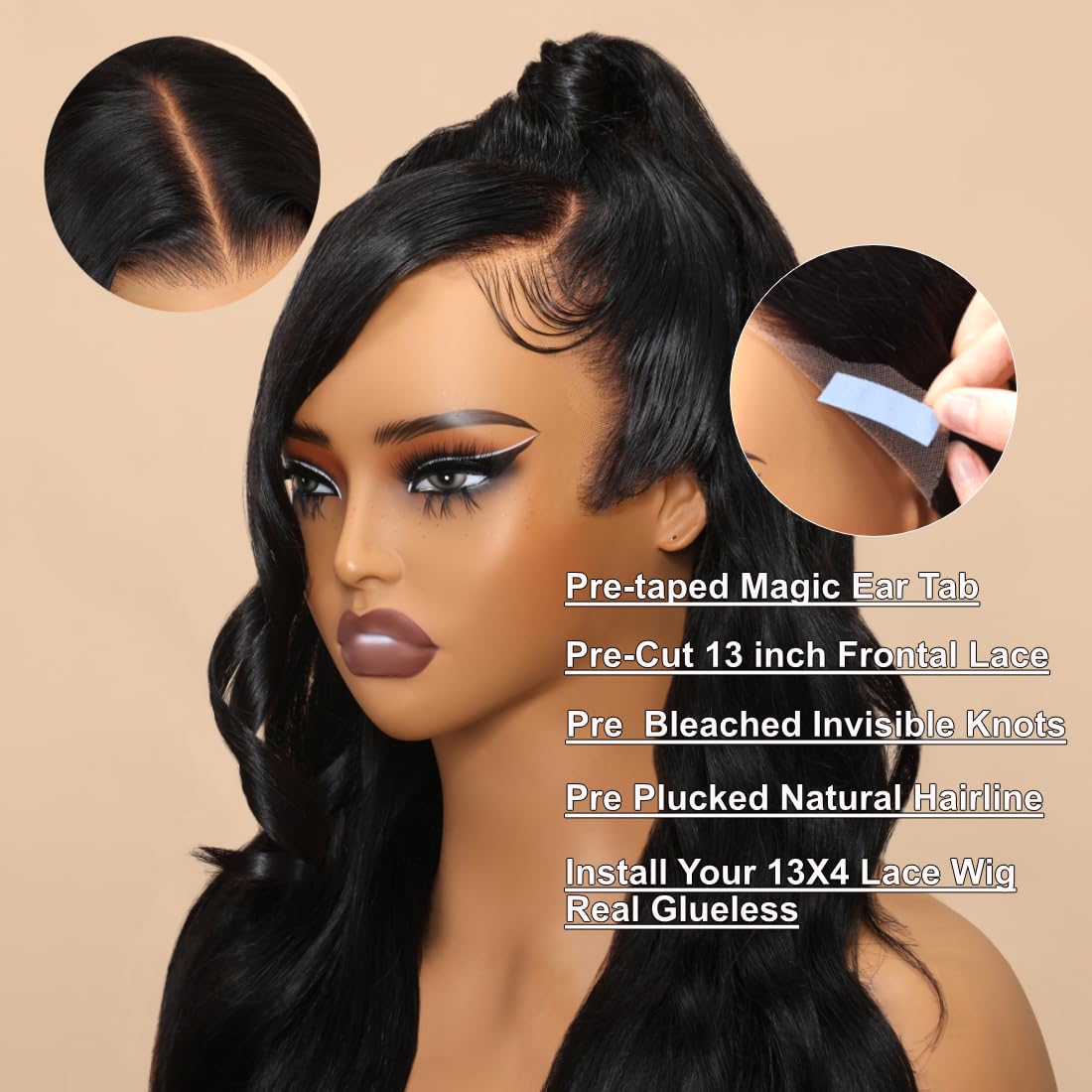 UNICE V Part Wigs Human Hair Body Wave Upgrade Glueless Human Hair V-Part Clip in Wigs No Leave Out, No Glue, No Sew-in, Beginner Friendly 18 inch