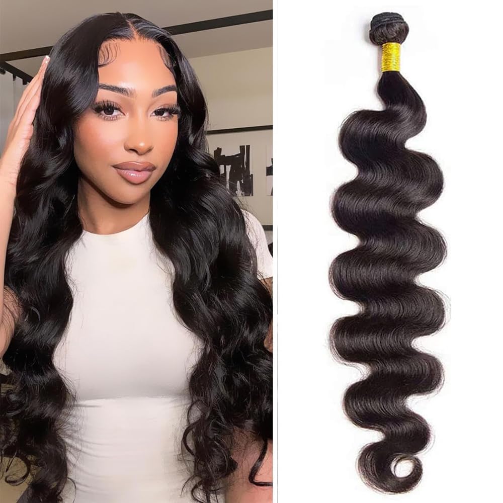 12A Human Hair Bundles 20 22 24 26 Inch Body Wave Bundles Human Hair 100% Unprocessed Brazilian Virgin Hair 4 Bundles Deals Human Hair Extensions Quick Weave Bundles Human Hair Natural Black