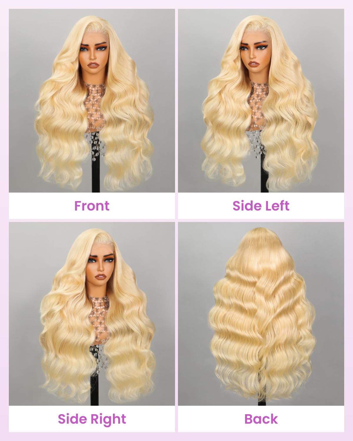 Arabella 613 Lace Front Wig Human Hair 300g-315g 13x4 Blonde Lace Front Wigs Human Hair 210% Density Body Wave 613 Frontal Wig Pre Plucked With Baby Hair (30inch, 613 13X4 body wave wig)